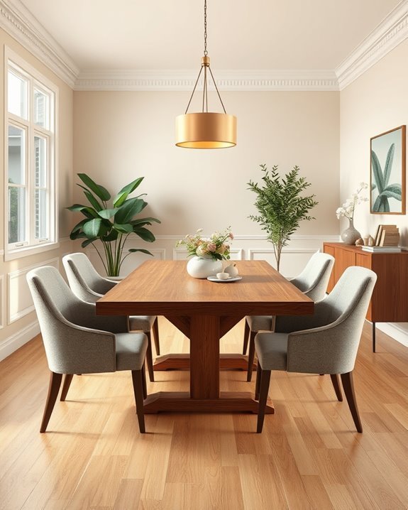 balanced square dining arrangement