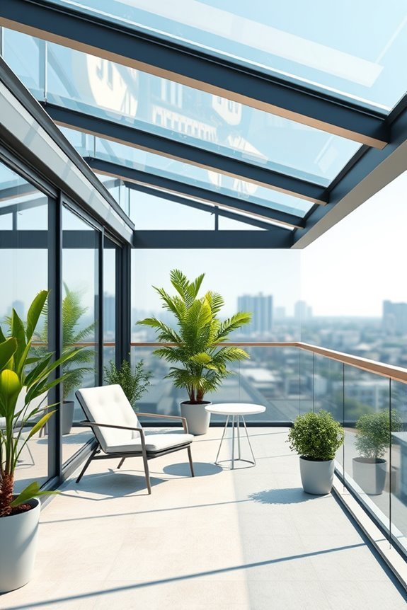 balcony glass roof extensions