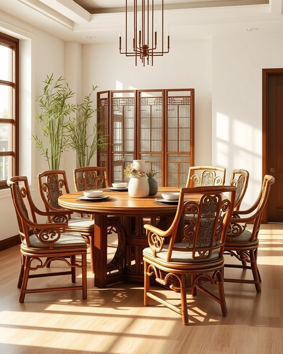 bamboo decor for dining rooms