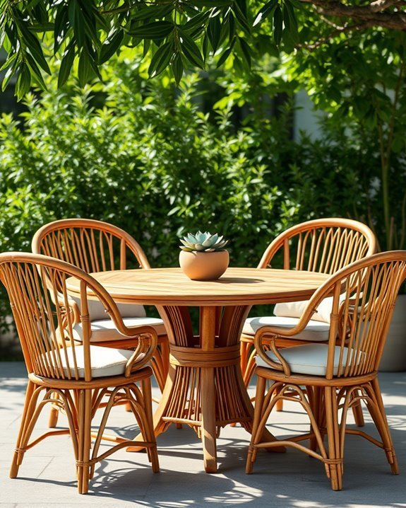 bamboo dining set elegance