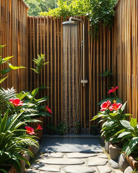bamboo fencing creates serenity