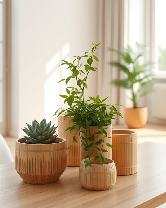 bamboo plant holders elevate decor