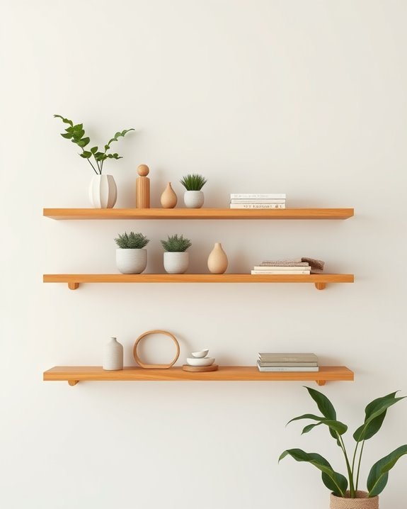 bamboo shelves enhance decor functionality