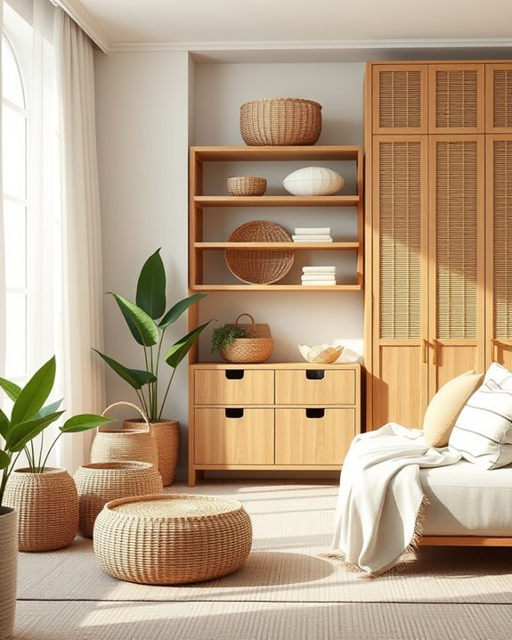 bamboo storage for organization