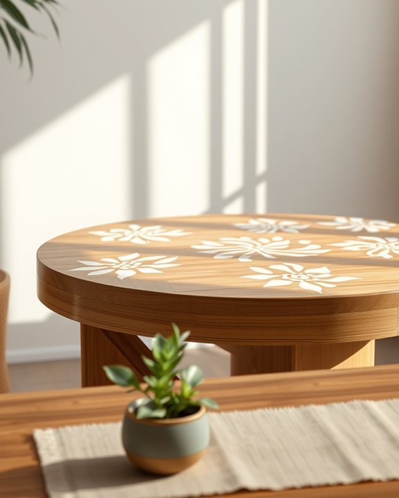bamboo table stencil transformation