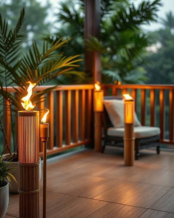 bamboo torches enhance ambiance