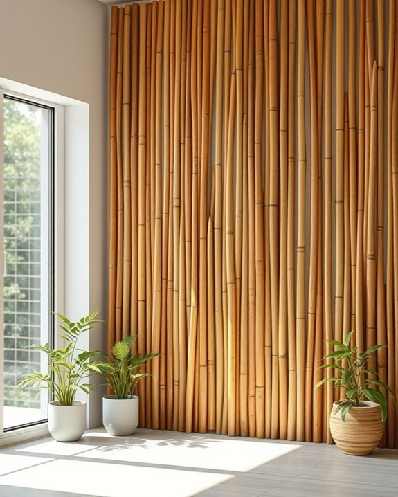 bamboo wall enhances natural light