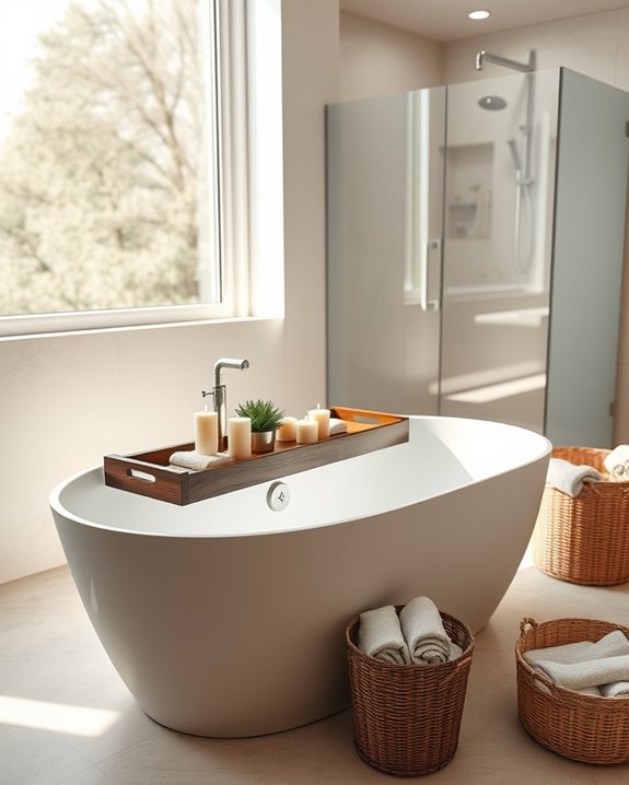 bath caddy enhances relaxation