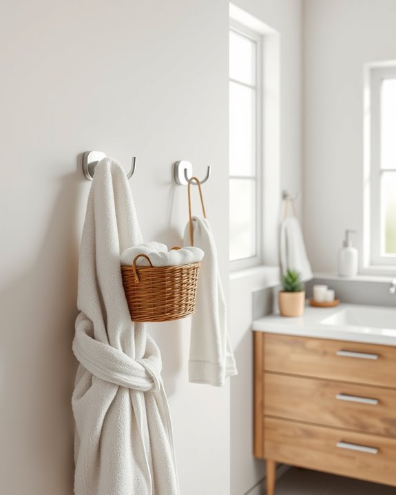 bathroom organization with hooks