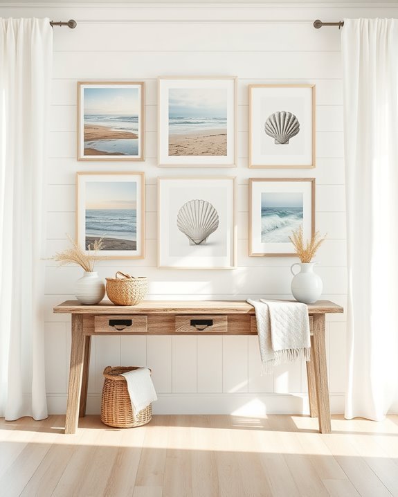 beach inspired gallery wall