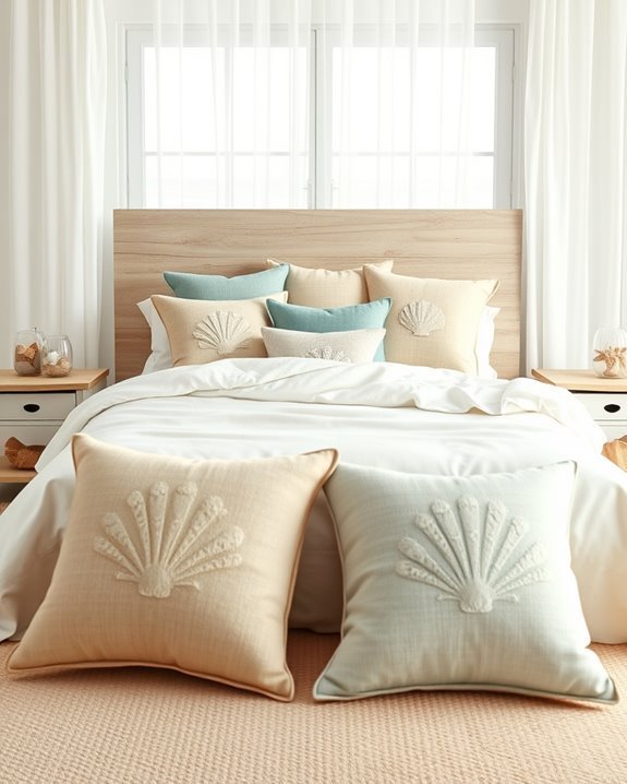 beach themed cozy pillows