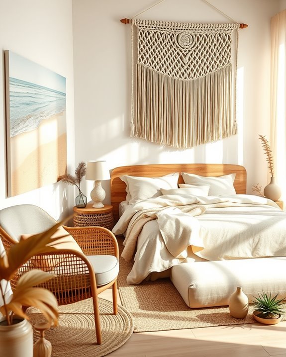 beachy artwork enhances ambiance