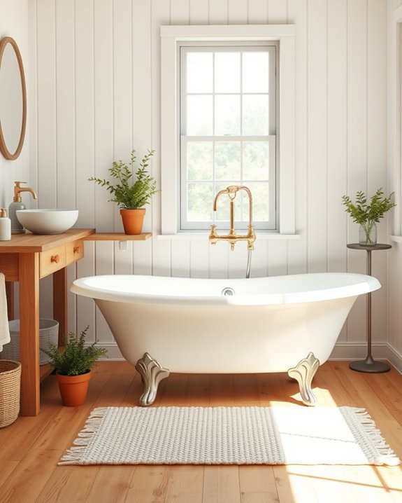 beadboard enhances bathroom charm