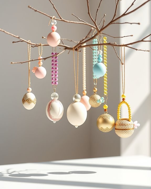 beaded egg charm decorations