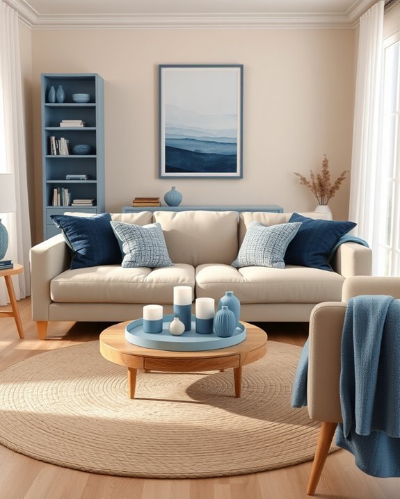 beige and blue harmony