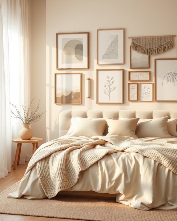 beige artistic gallery wall
