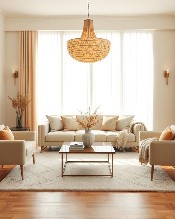 beige lighting enhances warmth