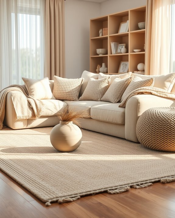 beige textiles for cozy aesthetics