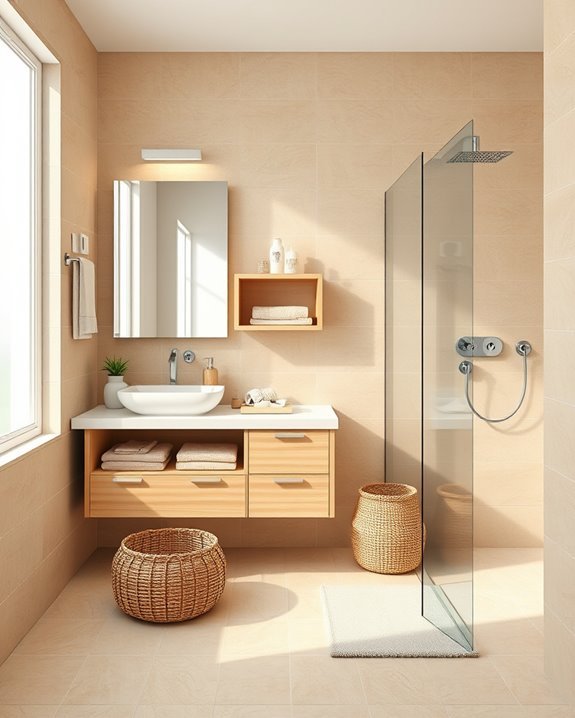 beige tile storage solutions