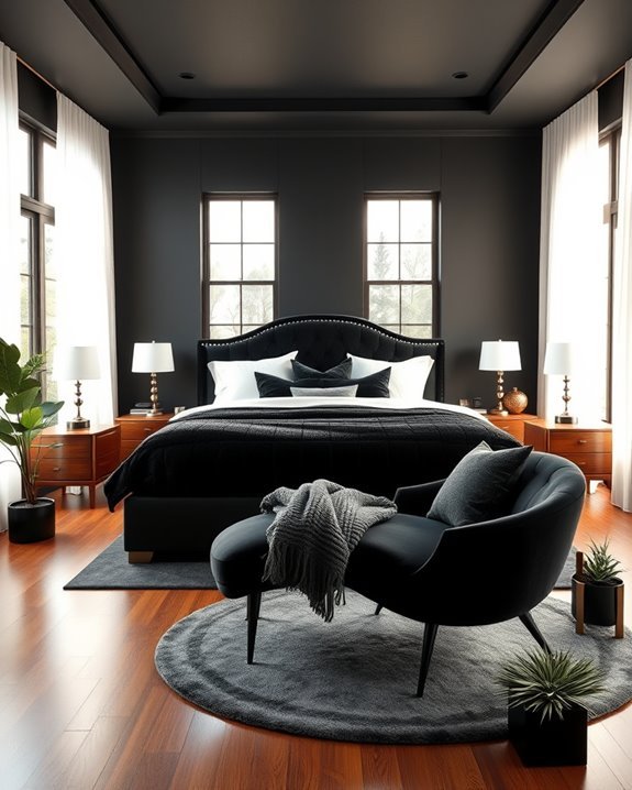 black accents enhance brightness