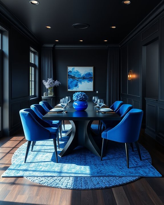 black and blue elegance