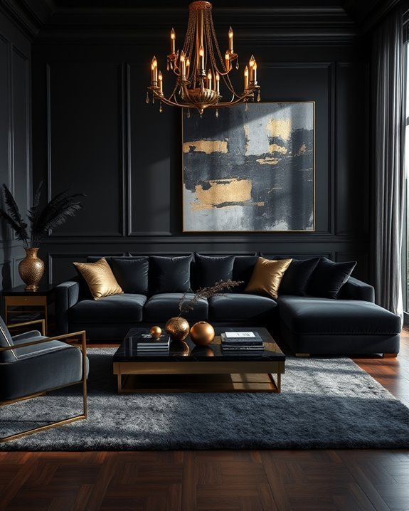black and metallic elegance