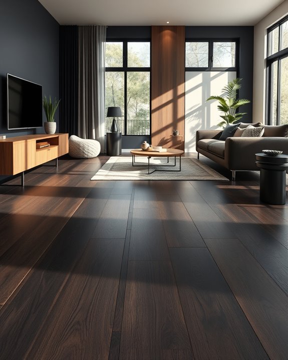 black and wood flooring