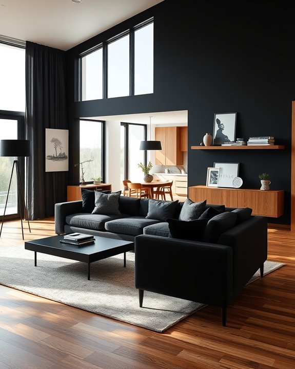 black and wood synergy