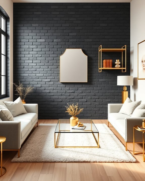 black brick gold accents