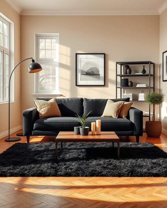 black decor enhances sophistication
