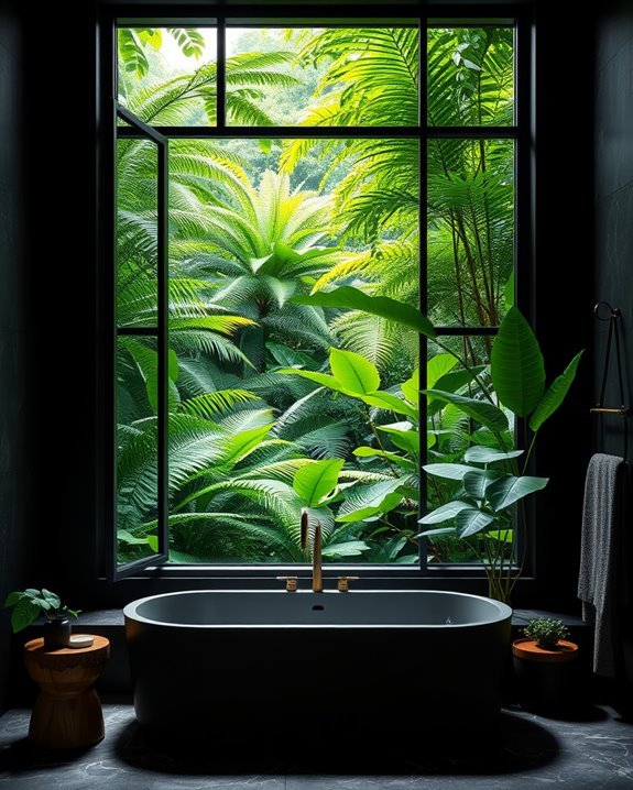 black frames lush views