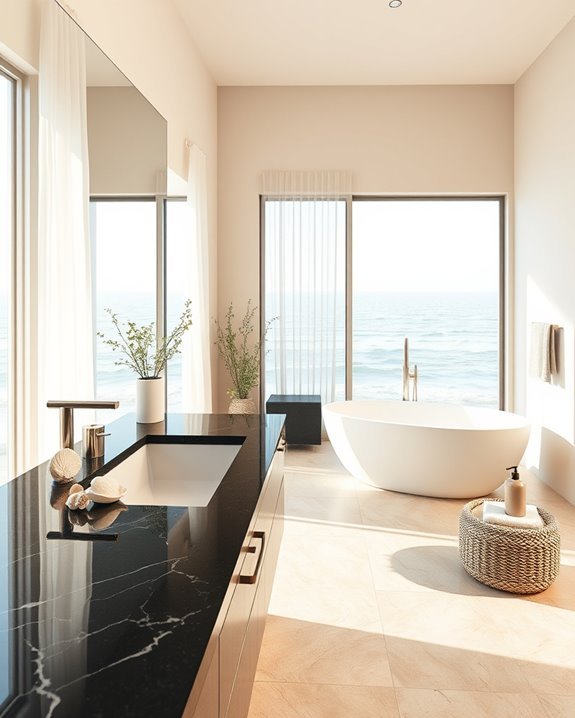 black granite coastal elegance