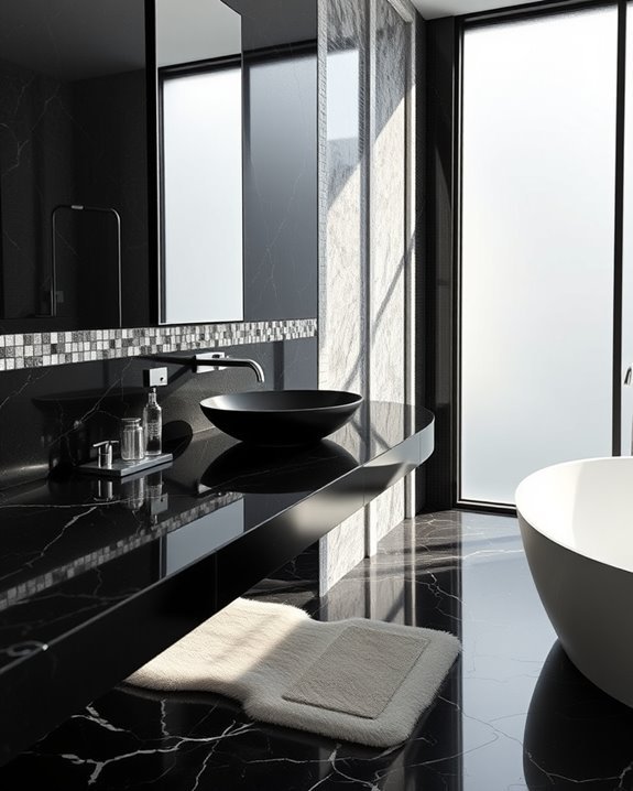 black granite mosaic elegance