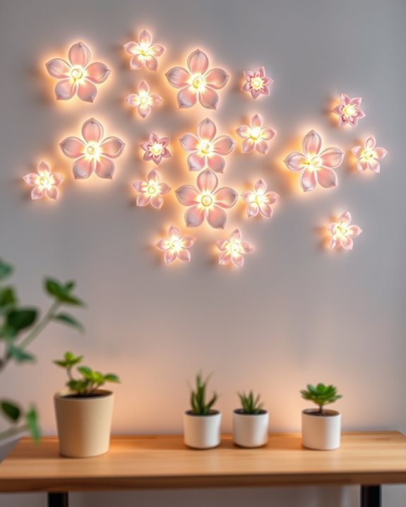 blossom themed wall illumination decor