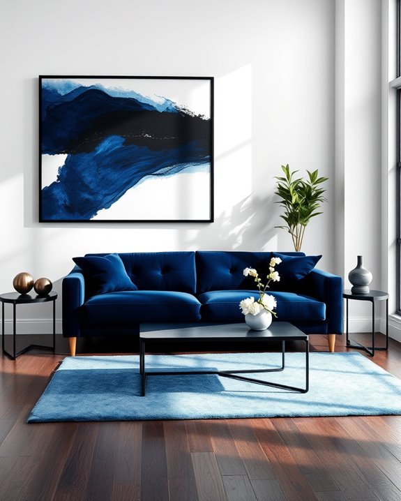 blue and black decor