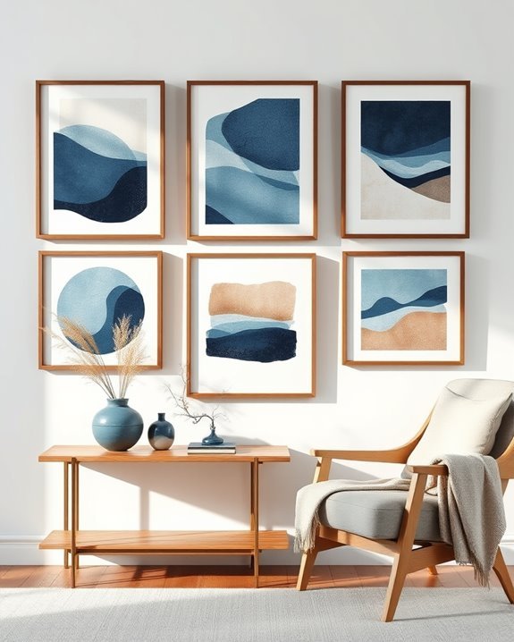 blue and brown art collection