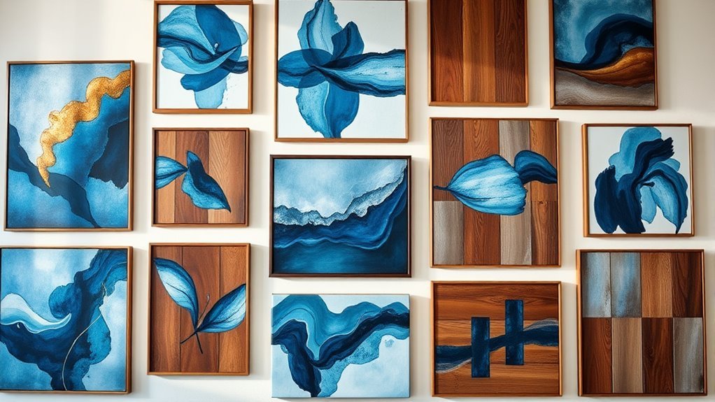 blue and brown decor