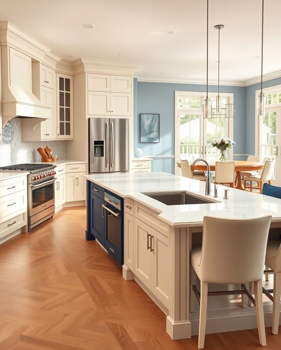 blue and cream kitchen transformation