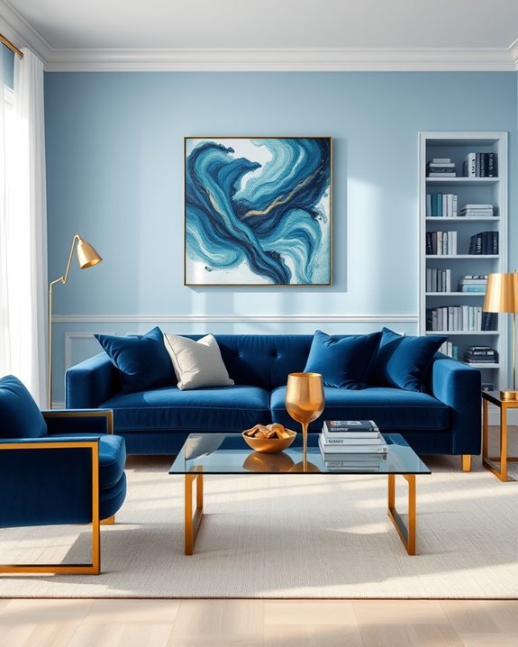 blue and gold elegance