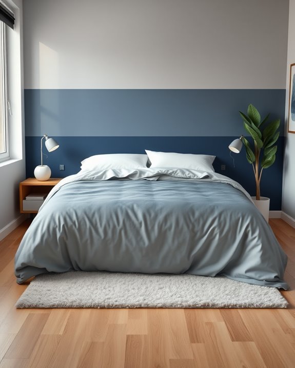 blue and grey wall design