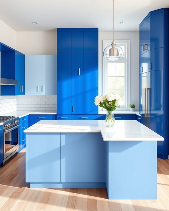 blue and white kitchen design