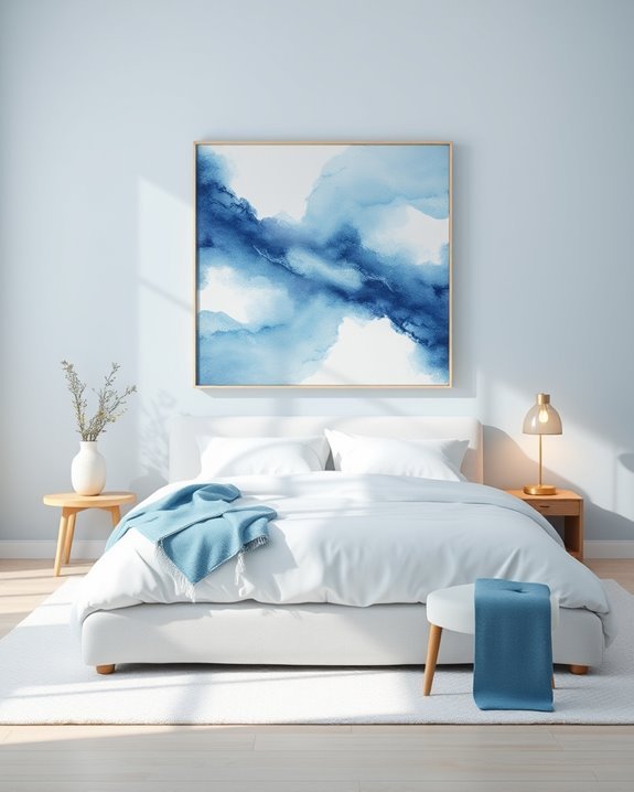 blue art for bedrooms
