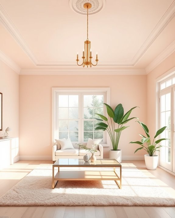 blush ceiling for warmth