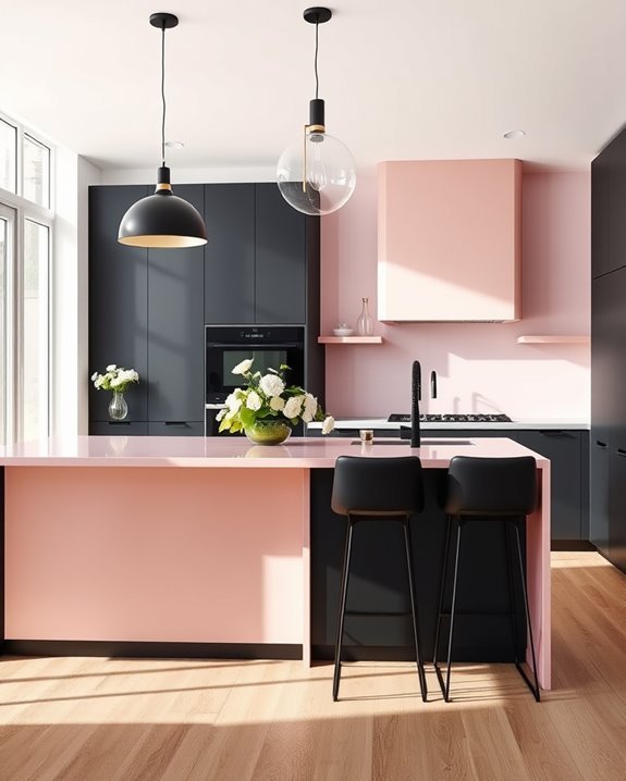 blush pink and black elegance