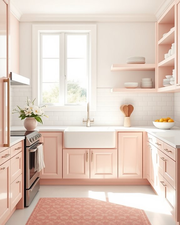 blush pink and white accents