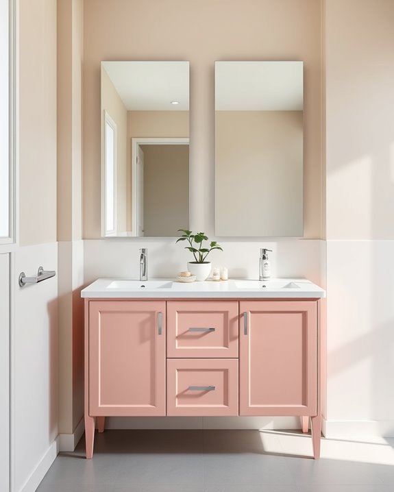 blush pink bathroom elegance