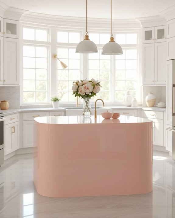 blush pink kitchen centerpiece