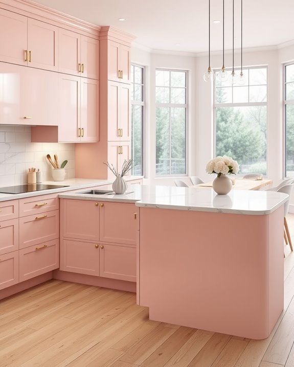 blush pink kitchen design