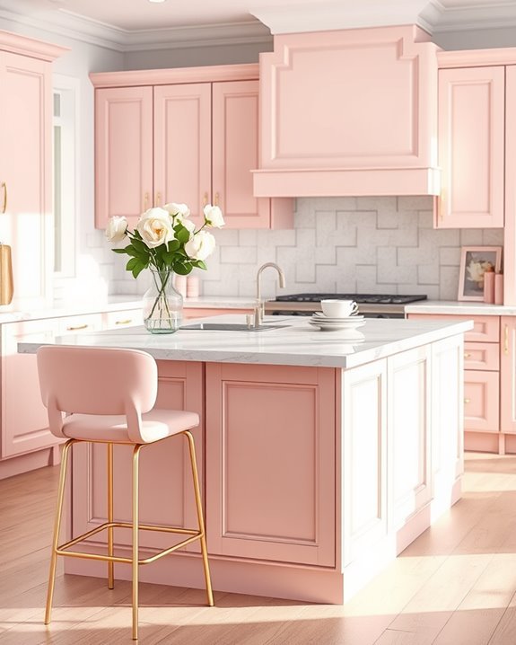 blush pink kitchen furniture elegance