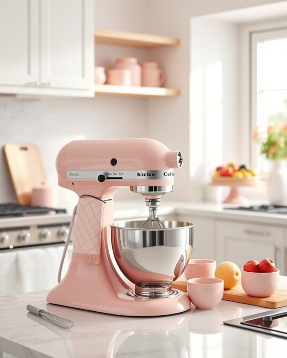 blush pink kitchen organization